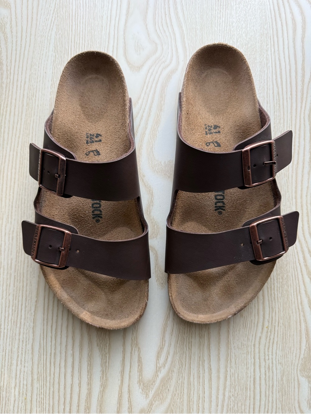 Birkenstock Two-Buckle Slide Sandals - Dark Brown